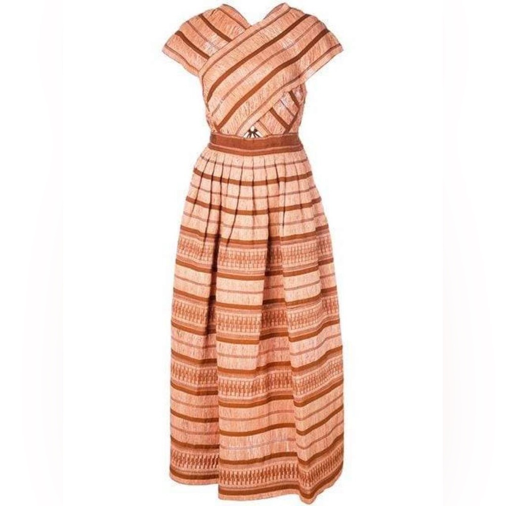 Ulla Johnson Anju Halter Striped Bamboo Dress in Rose